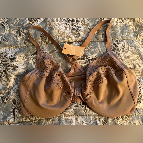 New DELIMIRA BRA Front Closure Underwire in Pearl Champagne Size 36DD - Picture 1 of 4